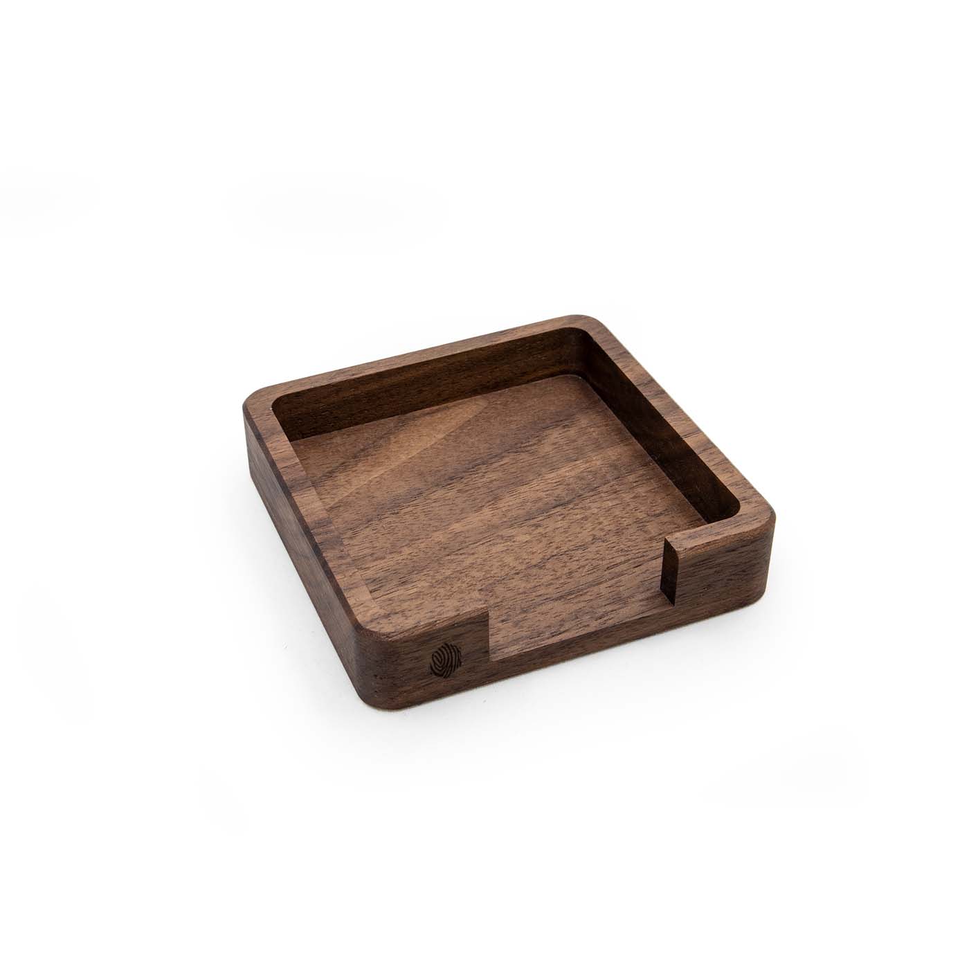 Quadratische Organizer-Notizbox aus amerikanischem Nussbaum