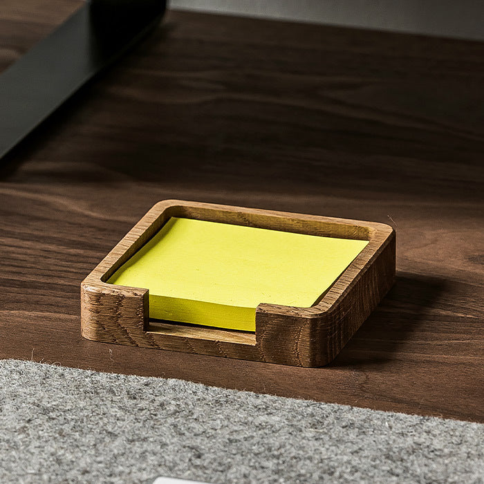 Quadratische Organizer-Notizbox aus Eiche