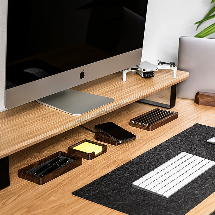 Quadratische Organizer-Notizbox aus amerikanischem Nussbaum