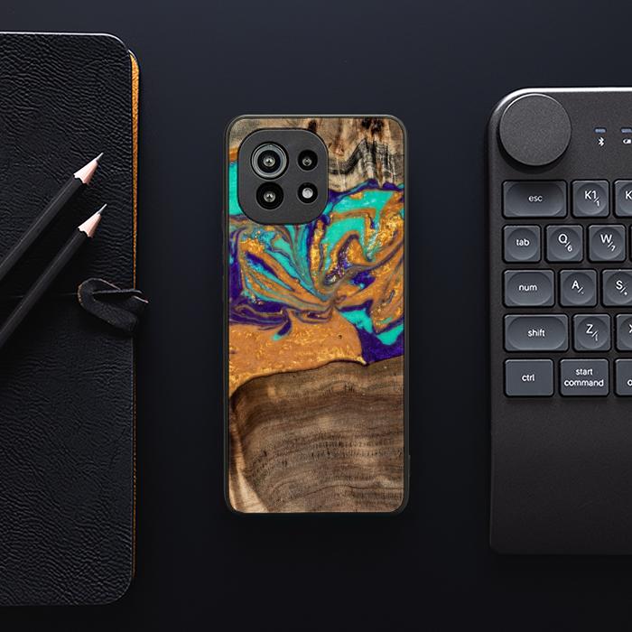 Xiaomi Mi 11 lite / 5G / 5G NE Handyhülle aus Harz und Holz - SYNERGY#A122