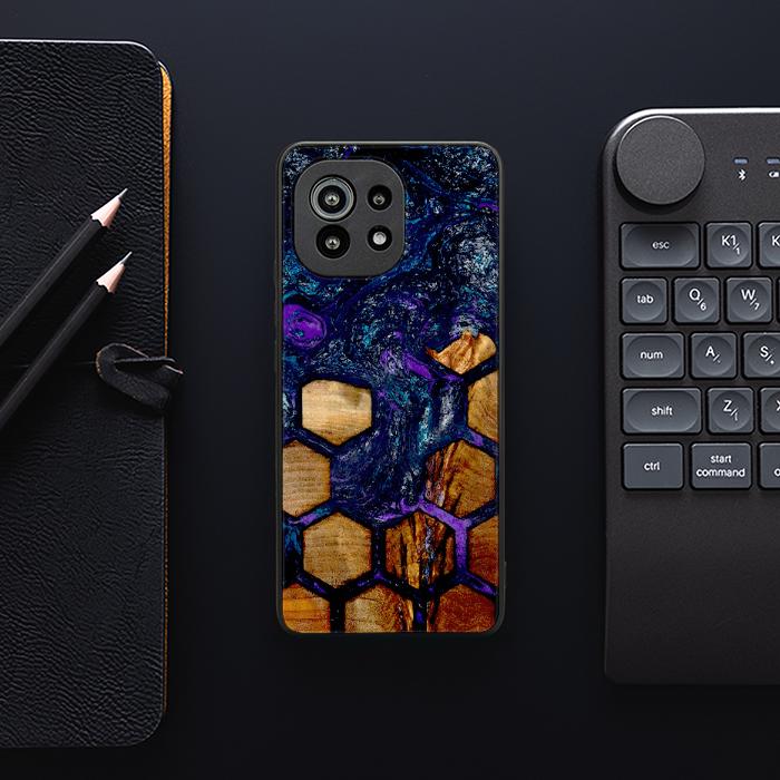 Xiaomi Mi 11 lite / 5G / 5G NE Handyhülle aus Harz und Holz - Synergy#D105