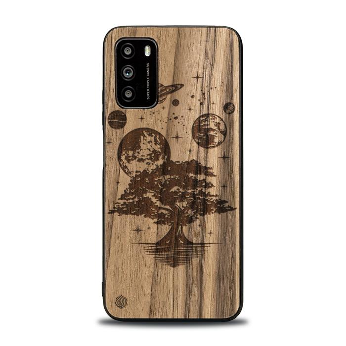 Xiaomi POCO M3 Handyhülle aus Holz - Galactic Garden
