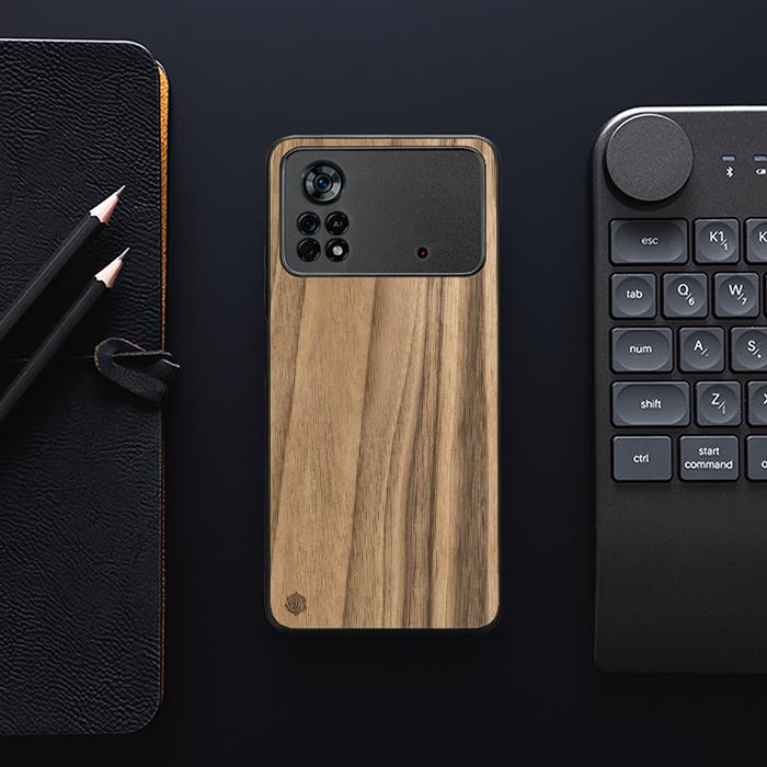 Xiaomi POCO X4 Pro 5G Handyhülle aus Holz - Nussbaum