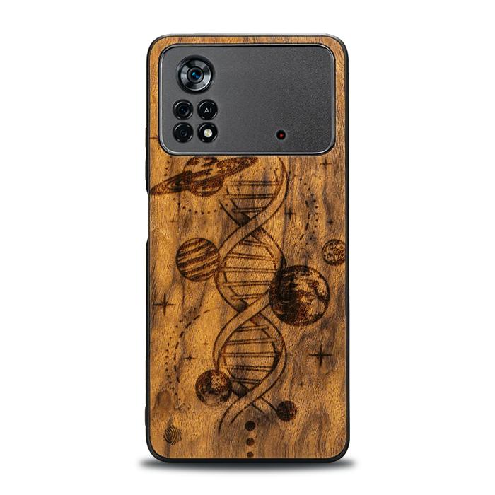 Xiaomi POCO X4 Pro 5G Handyhülle aus Holz - Space DNA (Imbuia)