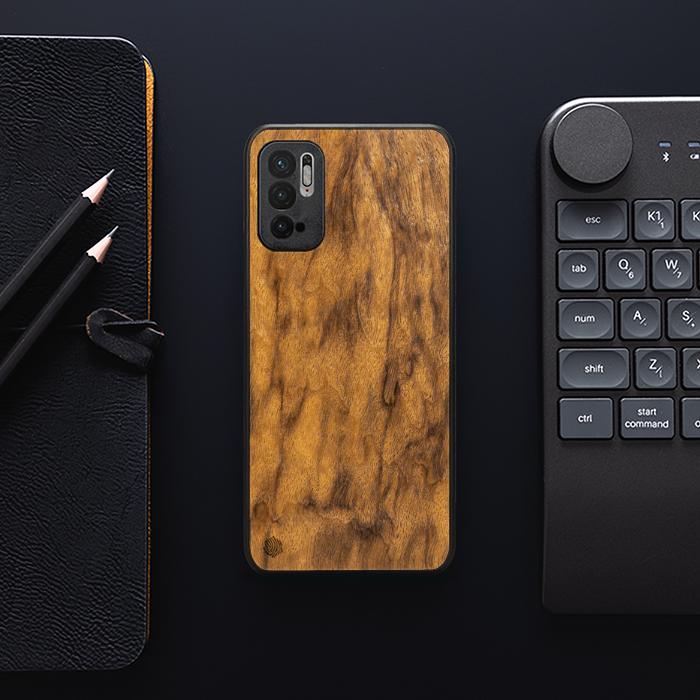 Xiaomi REDMI NOTE 10 5G Handyhülle aus Holz - Imbuia