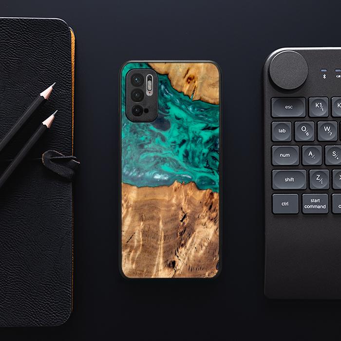 Xiaomi REDMI NOTE 10 5G Handyhülle aus Harz und Holz - Synergy#D133