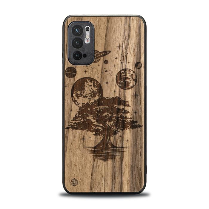 Xiaomi REDMI NOTE 10 5G Handyhülle aus Holz - Galactic Garden