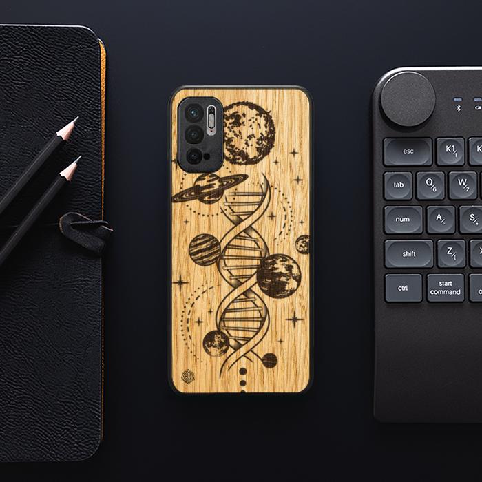 Xiaomi REDMI NOTE 10 5G Handyhülle aus Holz - Space DNA (Eiche)