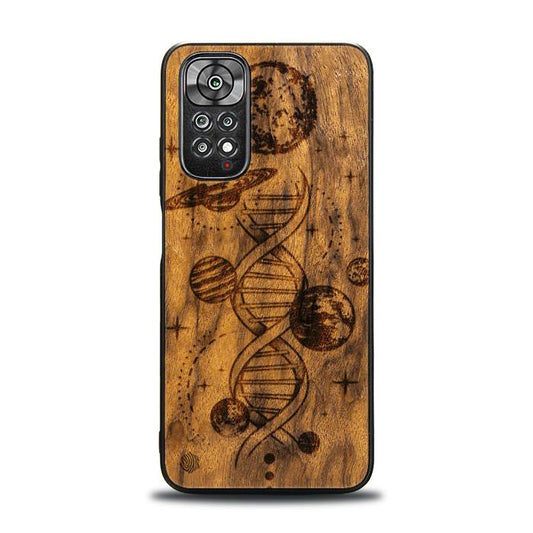 Xiaomi REDMI NOTE 11 / 11S Handyhülle aus Holz - Space DNA (Imbuia)
