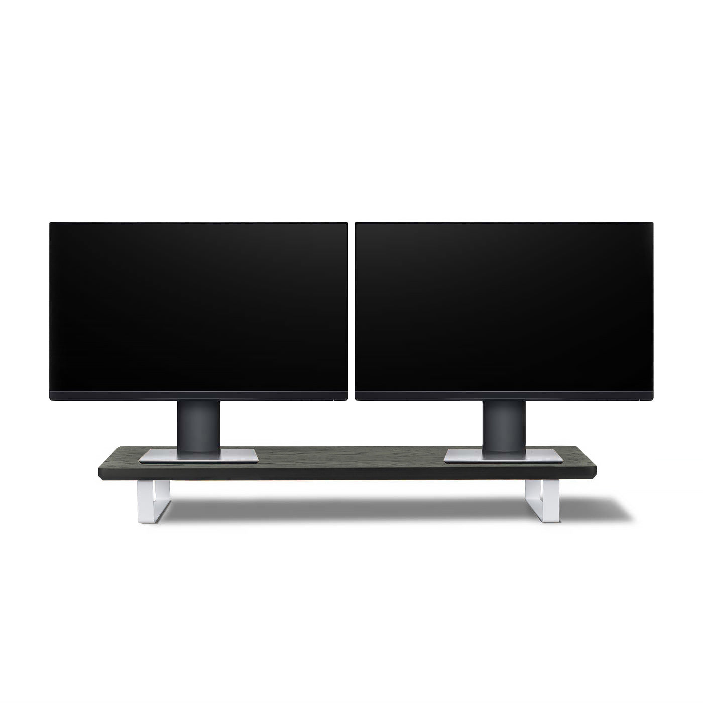 Dual-Monitorständer – Lange schwarze Eiche