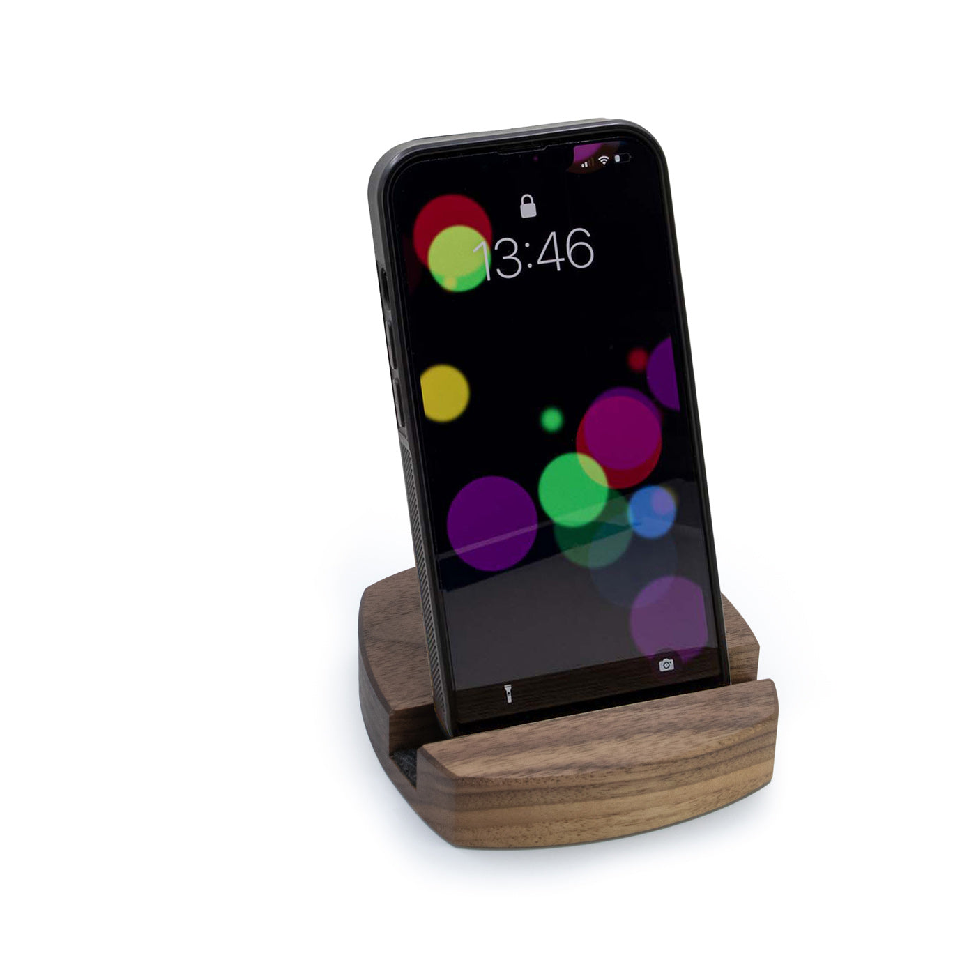 Rounded Organizer Phone Stand American Walnut