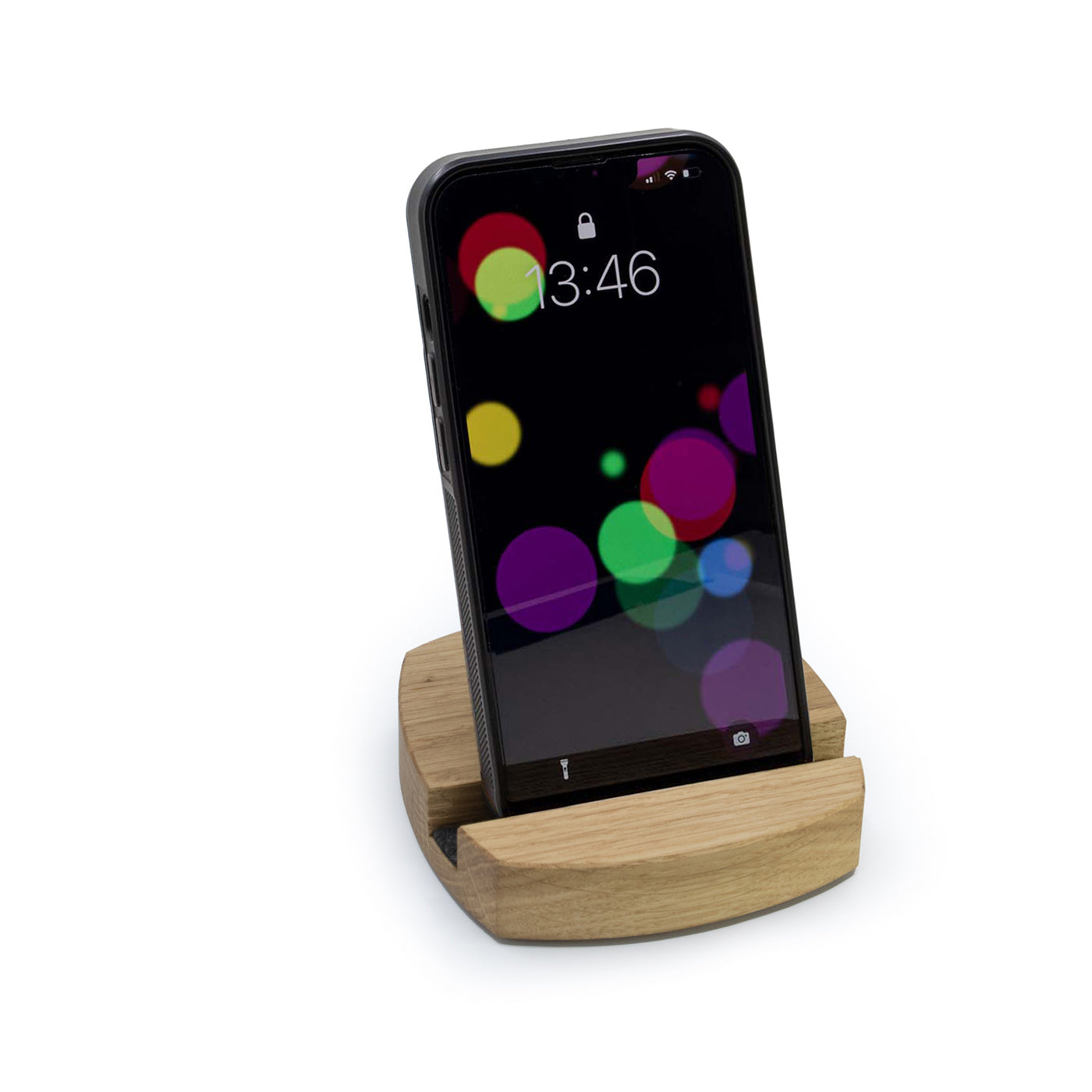 Rounded Organizer Phone Stand Oak