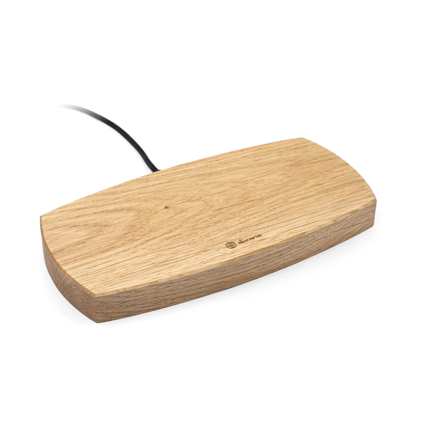 Double Rounded Wooden Wireless Charger Oak