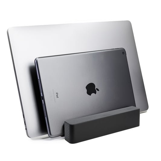 Podwójna podstawka pod laptopa, prostokątna, czarny dąb