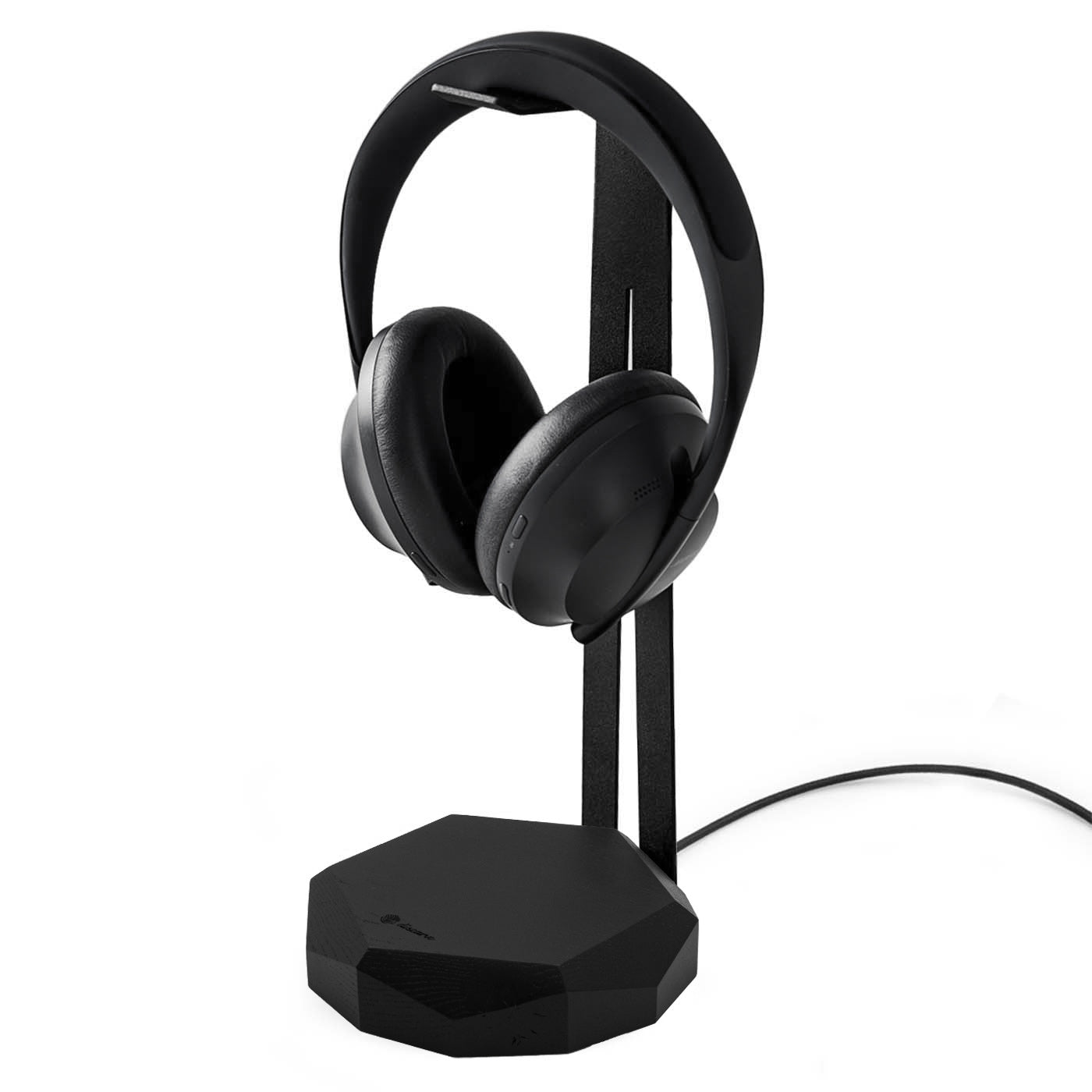 Headphone Stand With Wireless Charger Black Oak