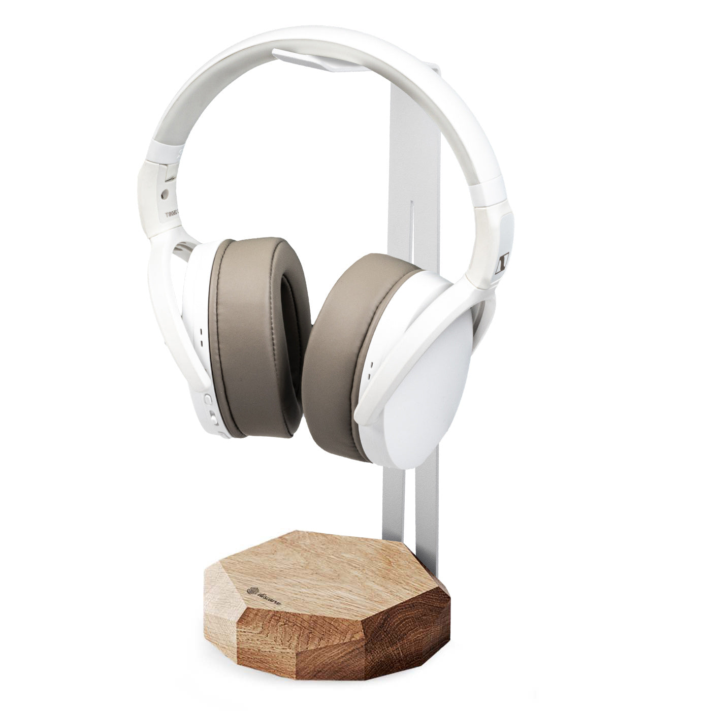 Headphone Stand Oak with White Hanger