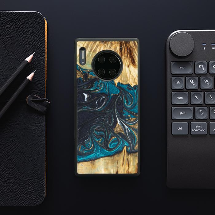 Huawei Mate 30 Pro Handyhülle aus Harz und Holz - SYNERGY#E1
