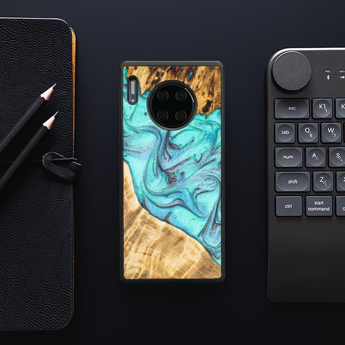 Huawei Mate 30 Pro Handyhülle aus Harz und Holz - Synergy#E16