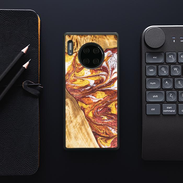Huawei Mate 30 Pro Handyhülle aus Harz und Holz - Synergy#E4