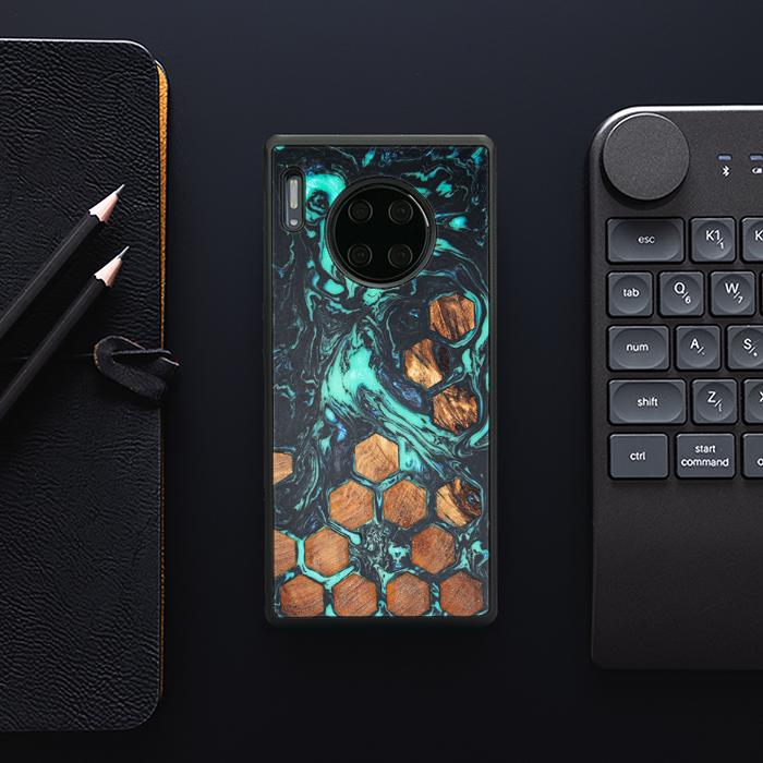 Huawei Mate 30 Pro Handyhülle aus Harz und Holz - Synergy#F28