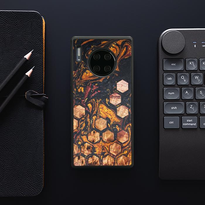 Huawei Mate 30 Pro Handyhülle aus Harz und Holz - Synergy#F38