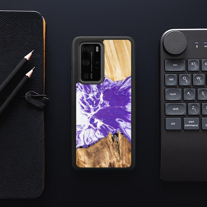 Huawei P40 Pro Etui na telefon z żywicy i drewna - Synergy# A78