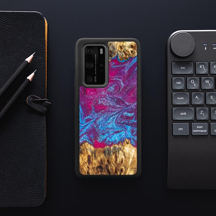 Huawei P40 Pro Handyhülle aus Harz und Holz - Synergy#E3