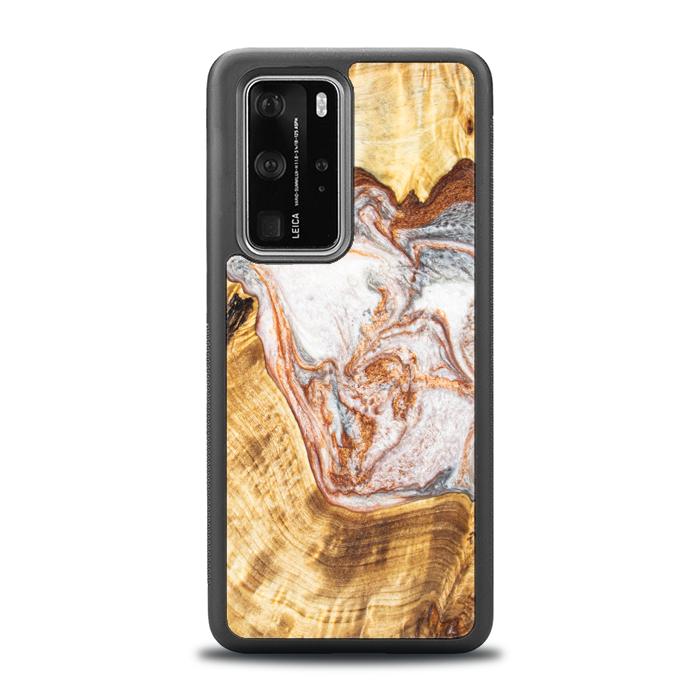 Huawei P40 Pro Handyhülle aus Harz und Holz - Synergy#E5