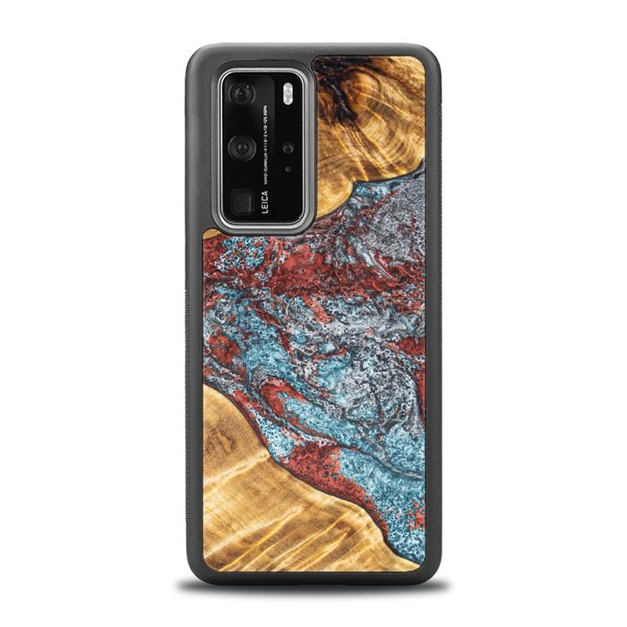 Huawei P40 Pro Handyhülle aus Harz und Holz - Synergy#E7