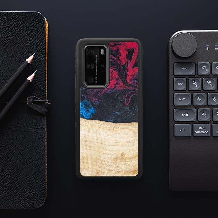 Huawei P40 Pro Handyhülle aus Harz und Holz - Synergy#F14