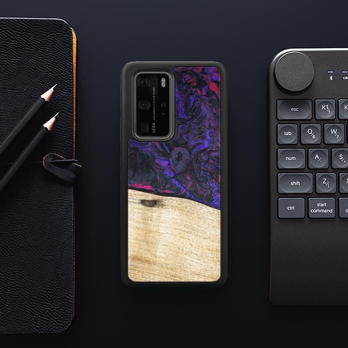 Huawei P40 Pro Handyhülle aus Harz und Holz - Synergy#F18