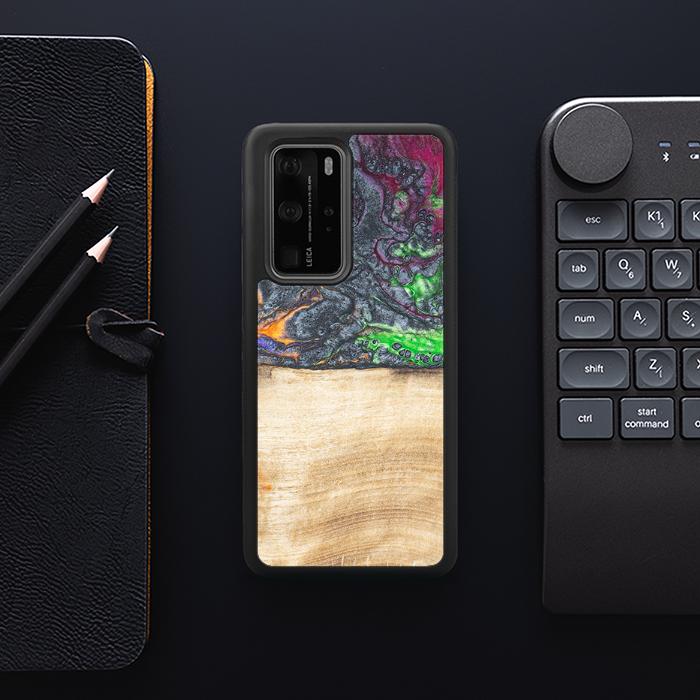 Huawei P40 Pro Handyhülle aus Harz und Holz - Synergy#F2
