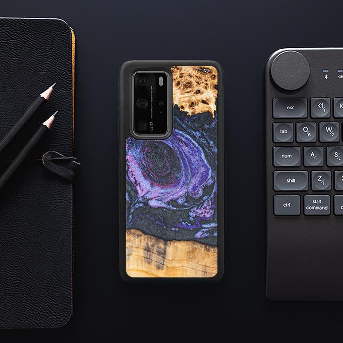 Huawei P40 Pro Handyhülle aus Harz und Holz - Synergy#F24
