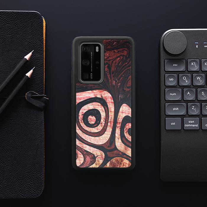 Huawei P40 Pro Handyhülle aus Harz und Holz - Synergy#F32