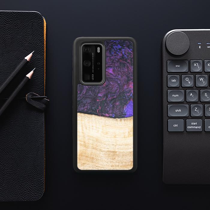 Huawei P40 Pro Handyhülle aus Harz und Holz - Synergy#F4