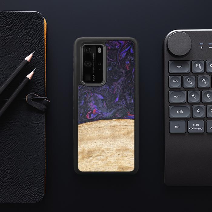 Huawei P40 Pro Handyhülle aus Harz und Holz - Synergy#F7