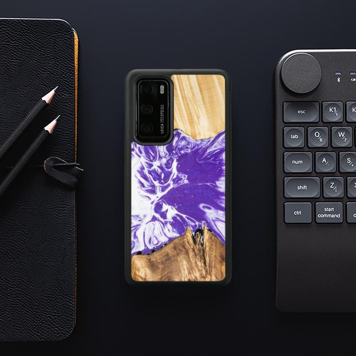 Huawei P40 Handyhülle aus Harz und Holz - Synergy#A78