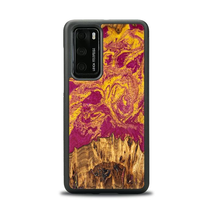 Huawei P40 Handyhülle aus Harz und Holz - Synergy#E11