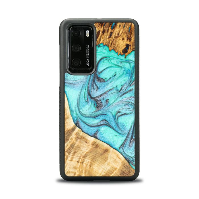 Huawei P40 Handyhülle aus Harz und Holz - Synergy#E16