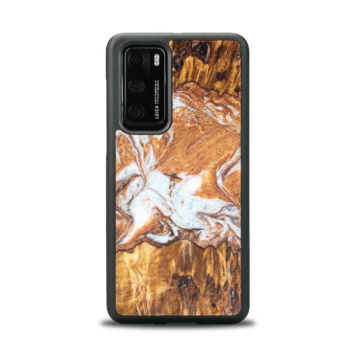 Huawei P40 Handyhülle aus Harz und Holz - Synergy#E18