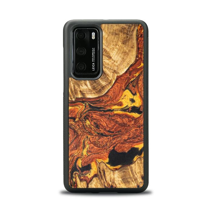 Huawei P40 Handyhülle aus Harz und Holz - Synergy#E6