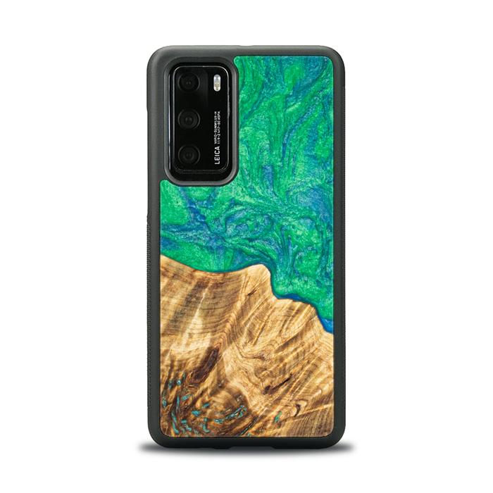 Huawei P40 Handyhülle aus Harz und Holz - Synergy#E8