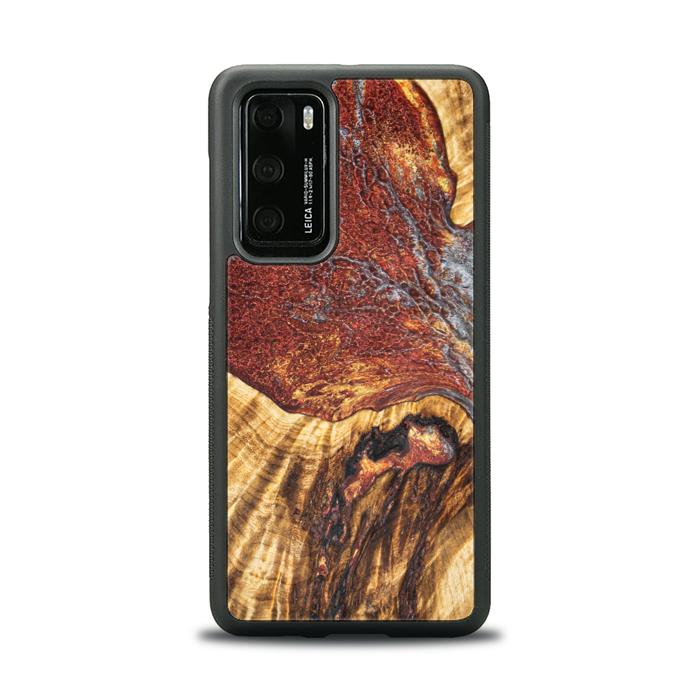 Huawei P40 Handyhülle aus Harz und Holz - Synergy#E9