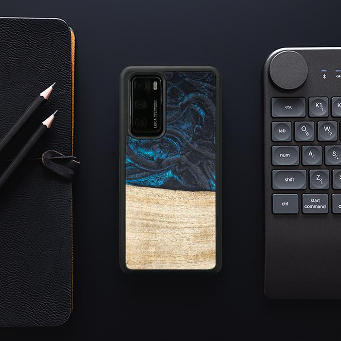 Huawei P40 Handyhülle aus Harz und Holz - Synergy#F13