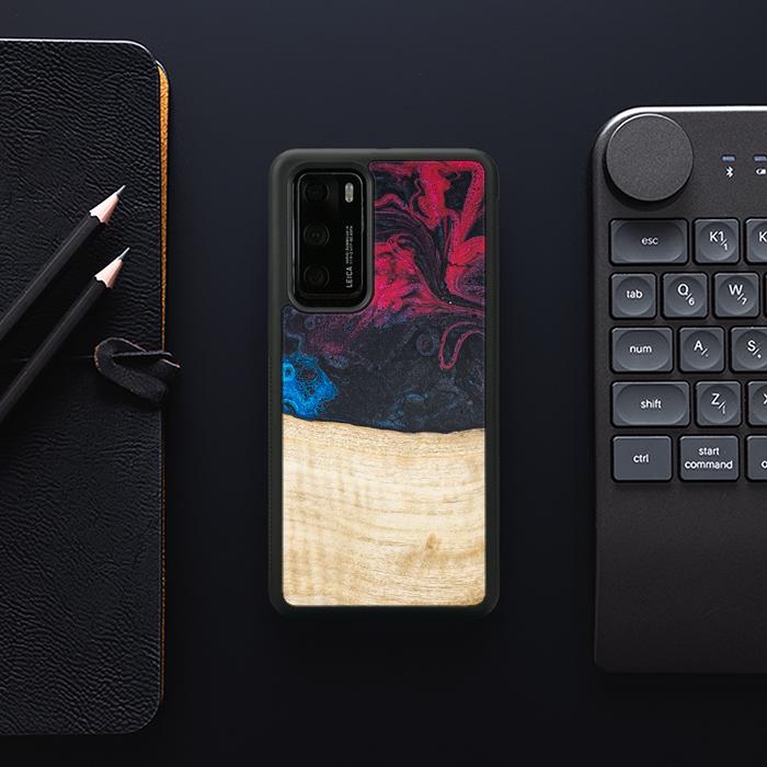 Huawei P40 Handyhülle aus Harz und Holz - Synergy#F14