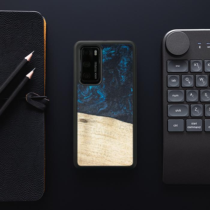 Huawei P40 Handyhülle aus Harz und Holz - Synergy#F17