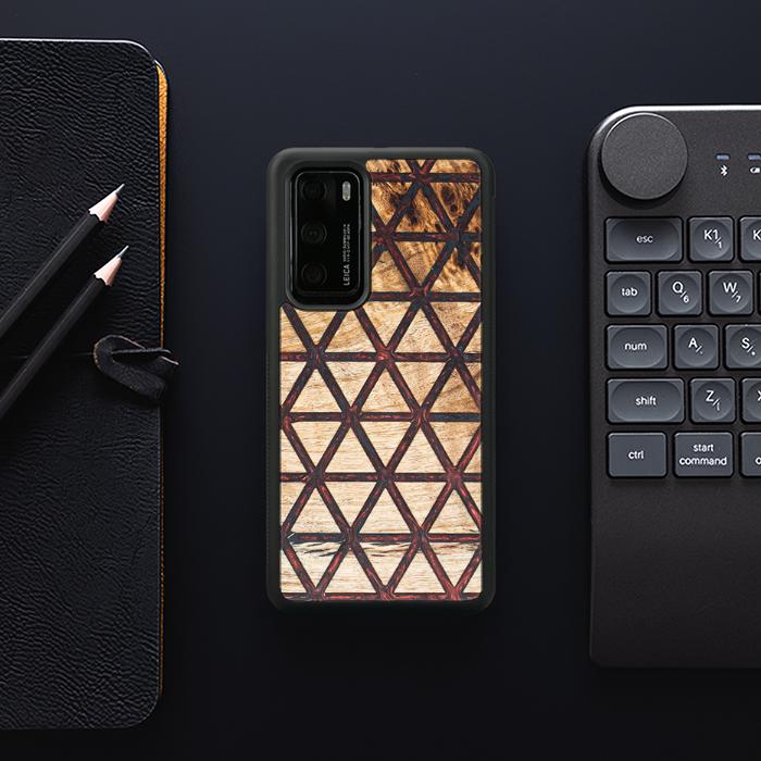 Huawei P40 Handyhülle aus Harz und Holz - Synergy#F22