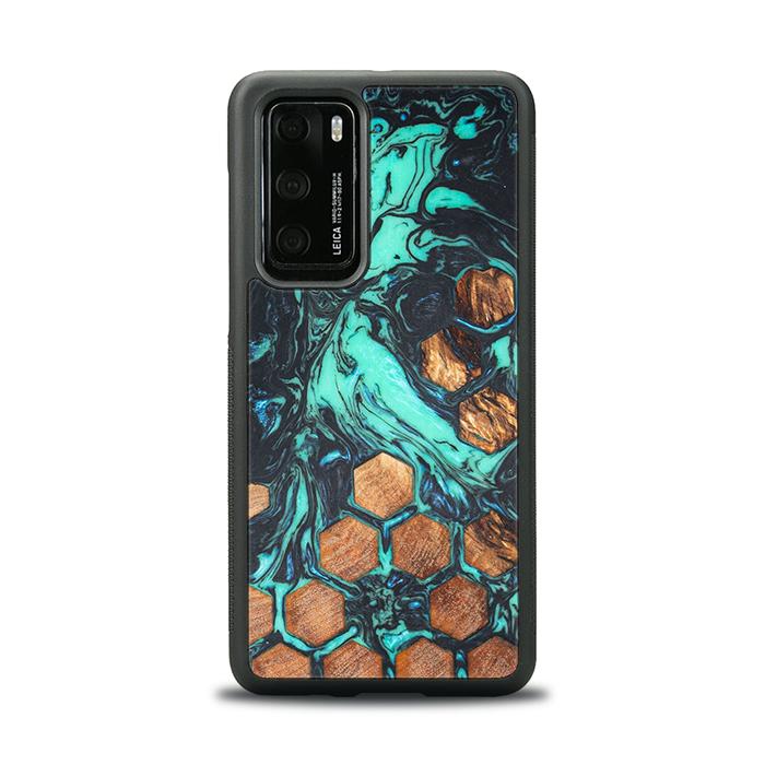 Huawei P40 Handyhülle aus Harz und Holz - Synergy#F23