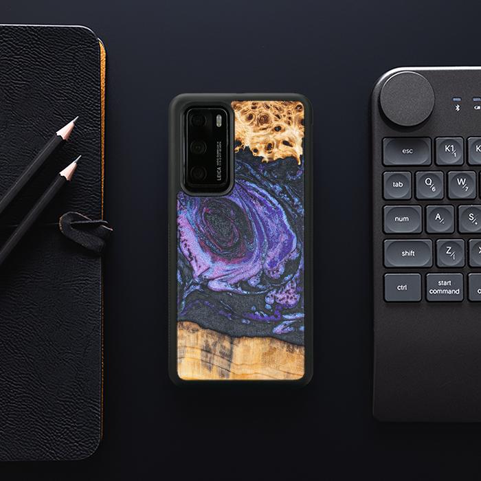 Huawei P40 Handyhülle aus Harz und Holz - Synergy#F24