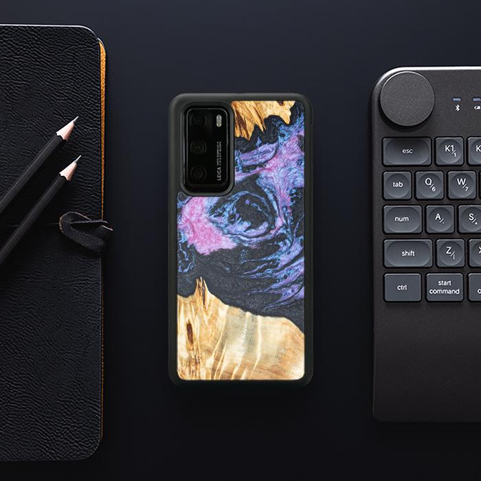 Huawei P40 Handyhülle aus Harz und Holz - Synergy#F25